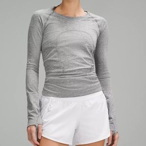 Lululemon heathered grey swiftly tech long sleeve top, size 4
